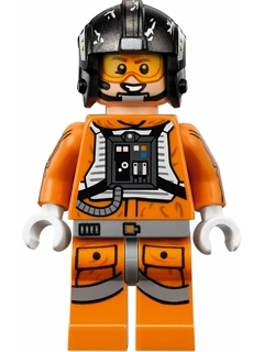 LEGO Minifigure -- Snowspeeder Pilot Zev Senesca - Pearl Dark Gray Helmet (75144)-Star Wars / Star Wars Episode 4/5/6 -- SW0826 -- Creative Brick Builders